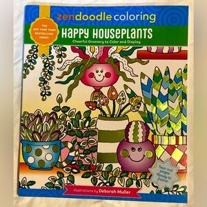 Zen Doodle Happy Houseplants colouring book